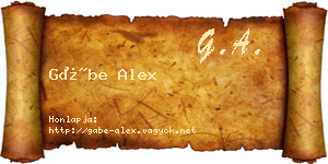 Gábe Alex névjegykártya